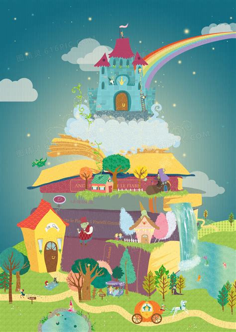 卡通彩色城堡城市海报背景图片免费下载_PNG素材_编号1kxikl0kx_图精灵