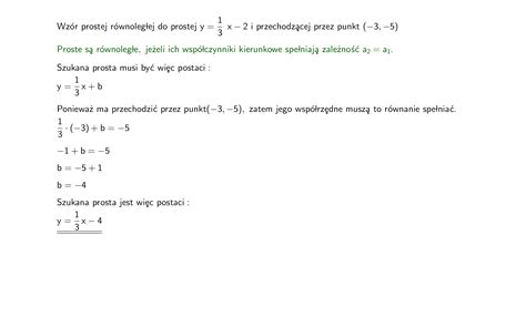 Dana jest prosta m o równaniu y= 1/3x -2. Prosta k równoległa do ...