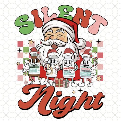 Silent Night Nurse Christmas Png, Funny Nurse Christmas Png, ER ICU ...