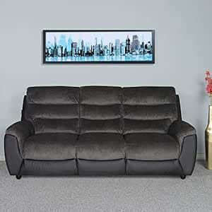 Nilkamal Chris 3 Seater Sofa (Black/Grey) : Amazon.in: Home & Kitchen