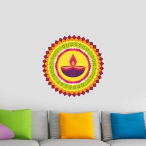 Saiii Designs 40 cm Decorative Rangoli Wall Sticker 40 cm X 40 cm ...