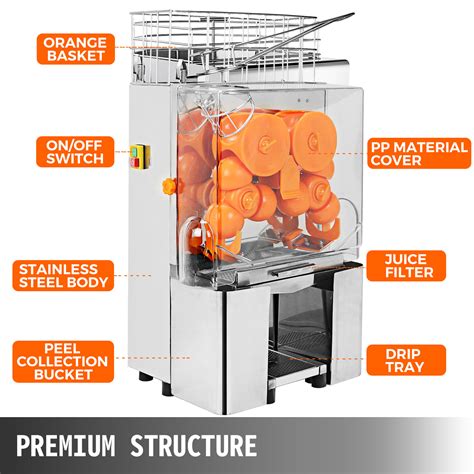 VEVOR Commercial Orange Juice Machine Stainless Steel Orange Juicer ...