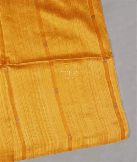Buy Yellow Handwoven Tussar Saree T584638