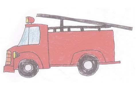 消防车简笔画的画法步骤图解教程,图片,简笔画-学笔画