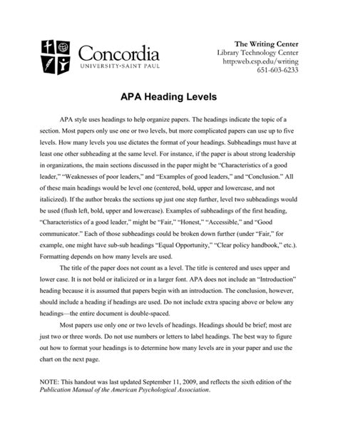 Image result for APA Paper Heading Format