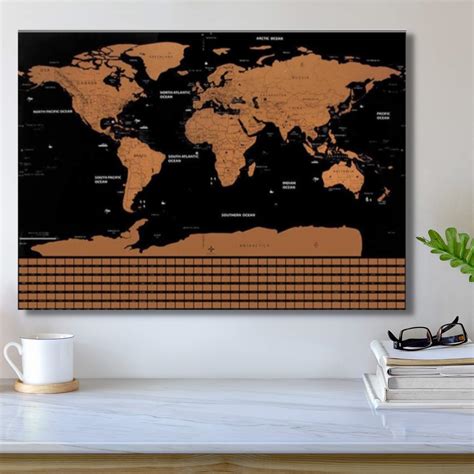 Ellis Prints World Map Scratch Off World Map With Flags | Desertcart INDIA