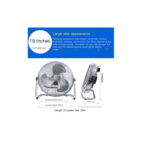 Buy Industrial fan Paddy Power 20-inch factory floor wind home desktop ...