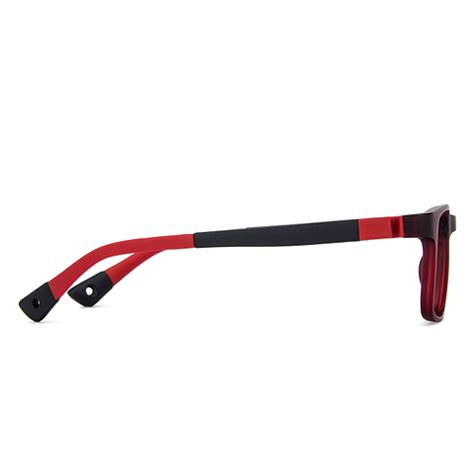 Buy Kids Glasses: Matte Marron Red Black Full Rim Rectangle Kids 5-8 ...