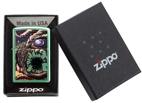 Zippo High Polish Green Apocalypse Monster Design Windproof Pocket ...