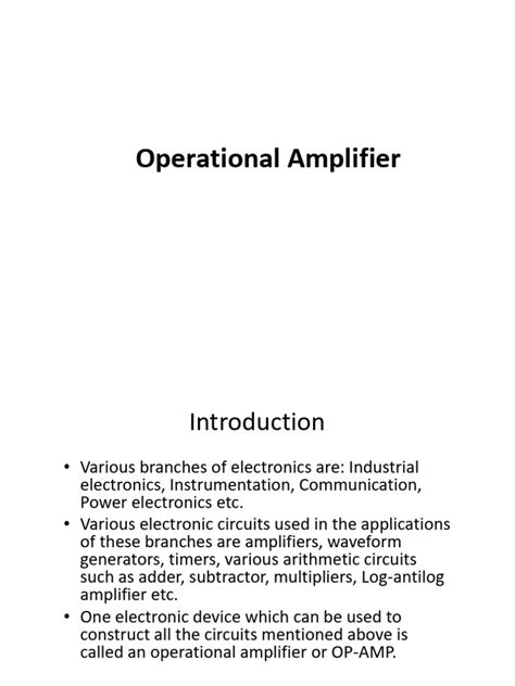 Image result for Operational Amplifiers Lecture