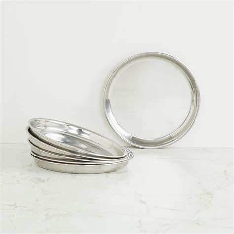 Buy Home Centre Corsica Aristo Silver Stainless Steel Plates Set - 6Pcs ...