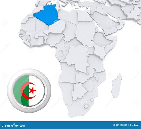 Algeria on Africa map stock illustration. Illustration of global - 119480561