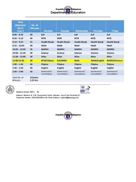 Image result for Grade 3 Class Program Sample