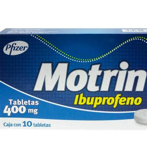Ibuprofeno Motrin 400 mg 10 tabletas