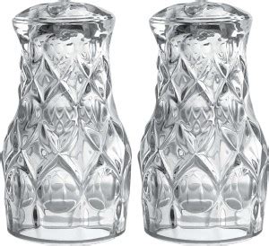 KUDOS 2 Piece Salt & Pepper Set Clear Glass Shakers set With stylish ...