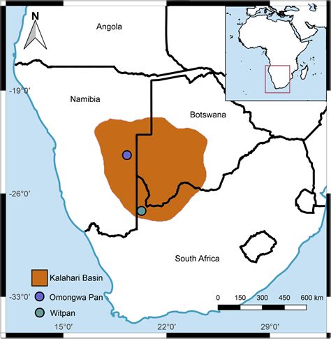 kalahari desert physical map