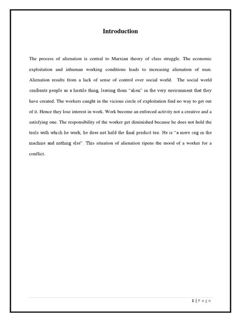 A Sociology Project On Alination | PDF | Marx's Theory Of Alienation ...