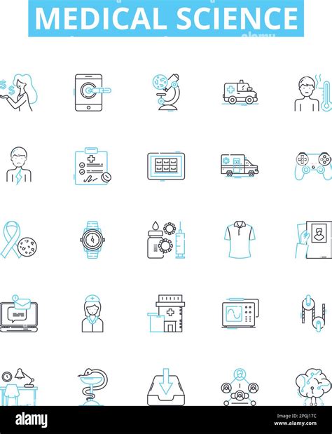 medical Science vector line icons set. Medicine, Biology, Diagnosis ...