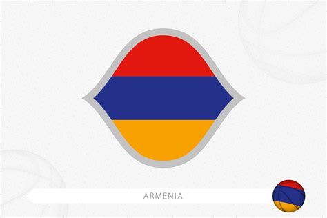 bandera de armenia para la competencia de baloncesto sobre fondo gris ...