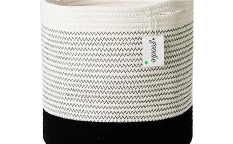 Rugszone Woven Cotton Rope Storage Basket, Stuffed Toy Basket Bin ...