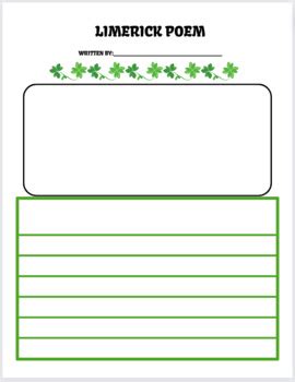 St. Patrick's Day Limerick Writing by PamELA--The Way to ELA | TPT
