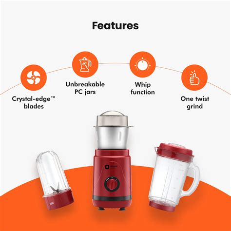 Buy Compact Geenie 3 Jar Mixer Grinder Online in India | Orient Electric