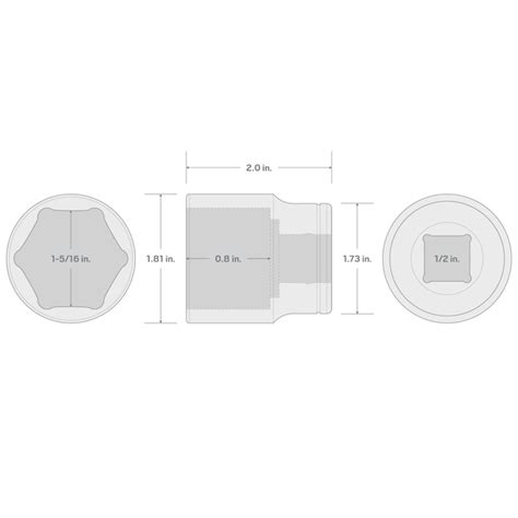 TEKTON 1/2-in Drive Standard (SAE) 1-5/16-in Shallow Socket SHD22033 at ...