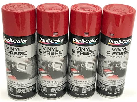 Duplicolor HVP100 - 4 Pack Vinyl & Fabric Spray Paint Red - 11 oz ...