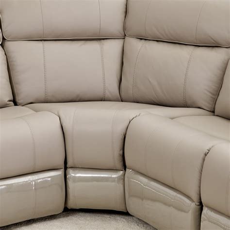 Buy Torino Half Leather 6-Seater Corner Electric Recliner - Grey from ...