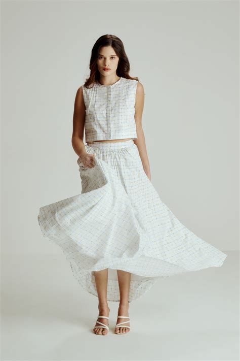 Sleeveless Crop Top with Flared Maxi Skirt Co-Ord Set – Sotbella