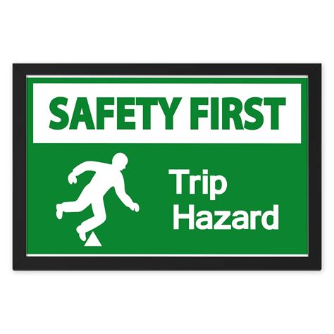 Ritwika's Safety Sign Poster Of Safety First Trip Hazard With Black ...