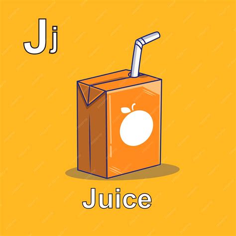 Ilustración vectorial del alfabeto de tarjetas flash de jugo para niños ...