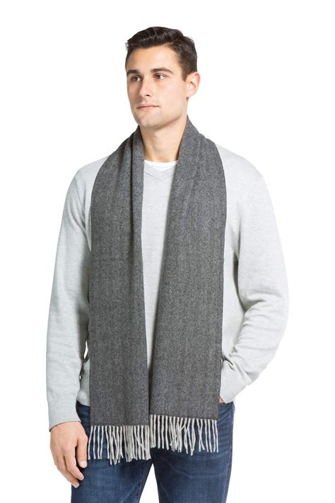 Fishers Finery Men's 100% Pure Cashmere Winter Scarf; 2-Ply Ultra Plush ...