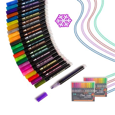 Buy Super Squiggles Outline Markers-24 Colors Super Squiggles Markers ...