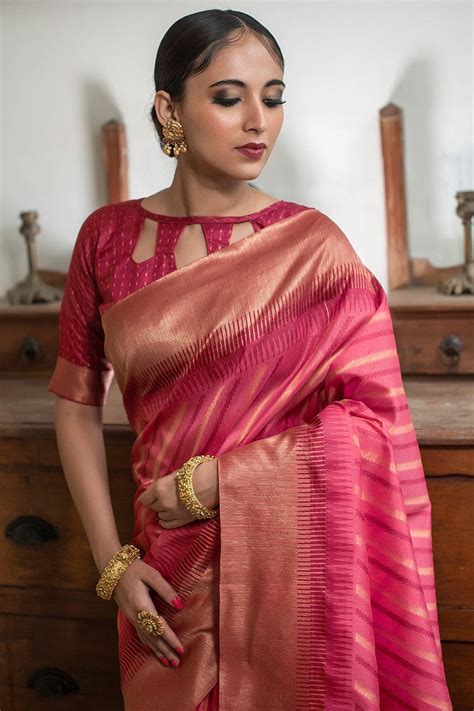 Buy Brink Pink South Silk Saree online-Karagiri