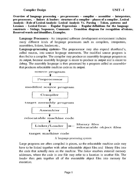 CD Lecture Notes - SADASDAS - Large programs are often compiled in ...