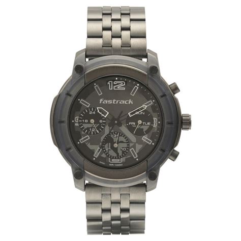 Buy Online Fastrack Gamify Quartz Analog Black Dial Metal Strap Watch ...