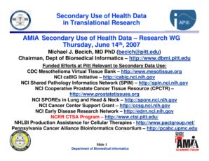 Fillable Online amia Klausner Brief. Cancer Information Infrastructure ...