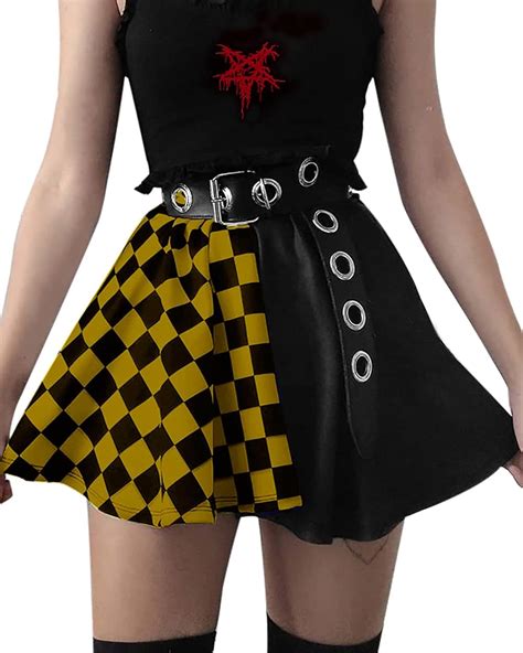Gothic Summer Plaid Mini Skirts for Womens Short India | Ubuy