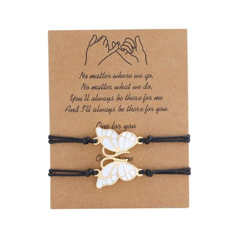 Buy El Regalo Best Friends Butterfly Friendship Bracelets for 2 Girls ...