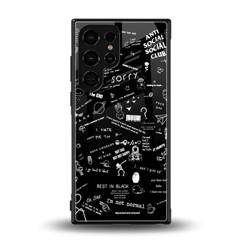 Minimalistic Black Aesthetic Collage Phone Case for Samsung Galaxy S23 ...