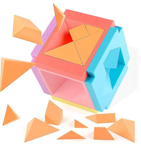 Buy 3D Tangram Puzzle Brain Teasers Toy: Three-Dimensional Tangram ...