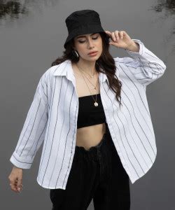 CAMPUS SUTRA Women Striped Casual White Shirt - Buy CAMPUS SUTRA Women ...