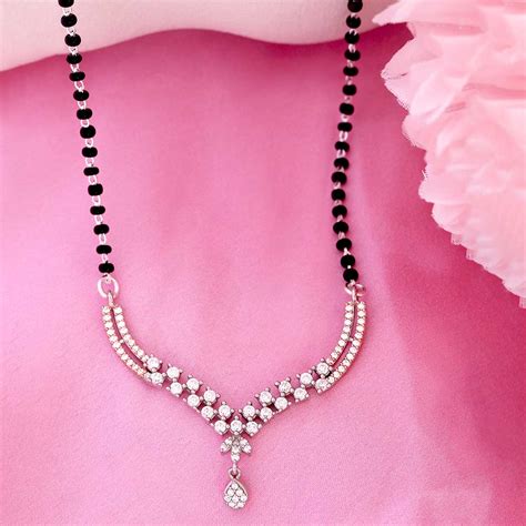 Elegant Dual Plated CZ 925 Sterling Silver Mangalsutra – Zavya