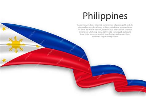 Abstract wavy flag of philippines on white background | Premium Vector