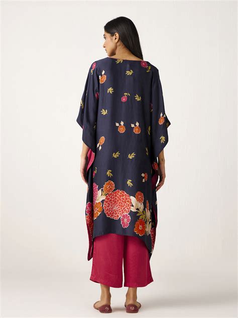 Buy V Neck Floral Printed Kaftan | Ladies Kurta Online : Ancestry