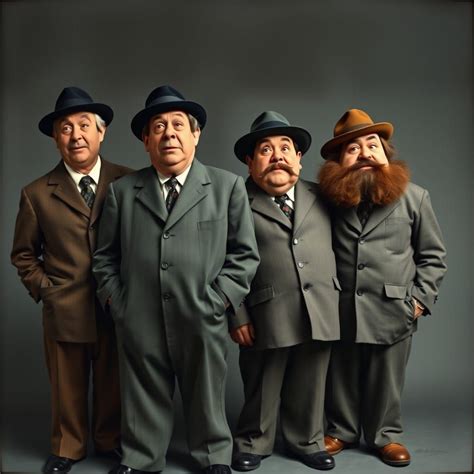 The four stooges Larry curly moe and Shemp photorealistic