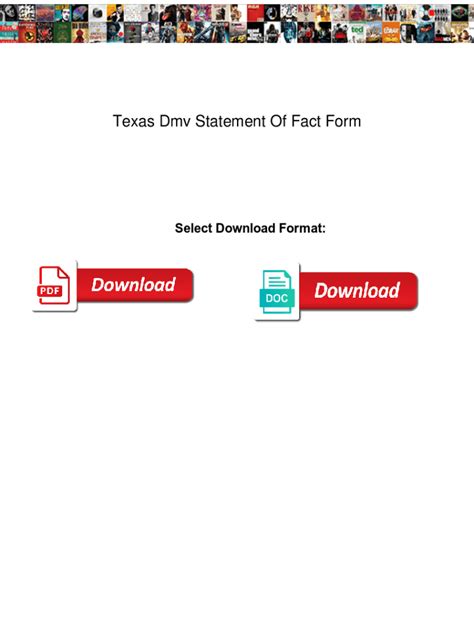 Texas DMV Statement of Fact Form - Blank Fillable Template | Fill Out ...
