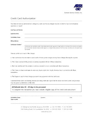Credit Card Authorization Form - Blank Fillable Template | Fill Out ...