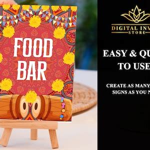 Buy Food Bar Signs, Wedding Food Stall Signs, Indian Wedding Decor ...